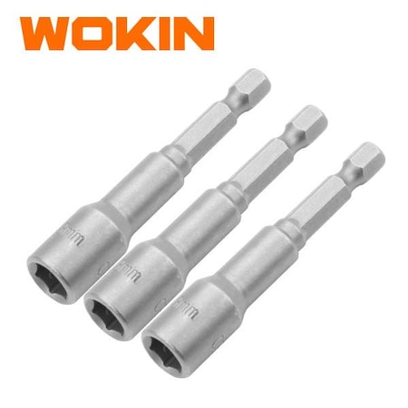 Wokin 3Pcs Magnetic Nut Socket Set - 10Mm X 65Mm 222410
